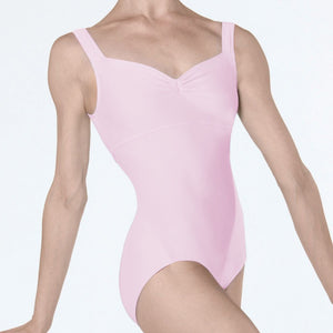Wear Moi Galate Microfiber Pinch Front Tank Leotard Child & Adult - Pink - Leotards - Back
