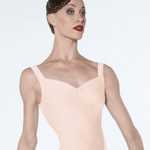 Wear Moi Galate Microfiber Pinch Front Tank Leotard Child & Adult - Peach - Leotards - Back