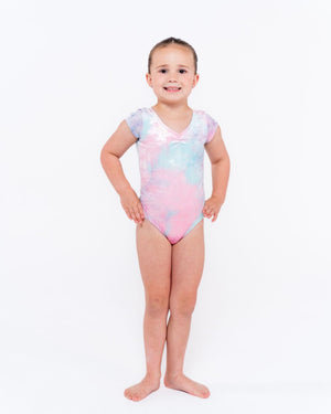 Pink Lemon Dancewear Rosie Capped Sleeve Leotard - Foiled Velvet Dance Leotard for Girls - Leotards
