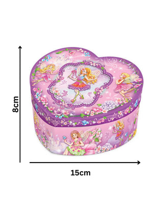 Mad Ally Heart Shape Musical Jewellery Box - Fairy - Jewellery Music Box - Back