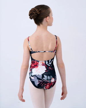 Claudia Dean Kitri Open Back Strap Support Child & Adult Leotard - Mistletoe Print - Leotards - Detail