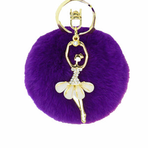 Made In China Ballerina Pom Pom Ball - Keyring - Ballerina Pom Pom keyring - Back