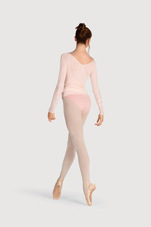 Bloch Kara Long Sleeve V Neck Knitted Warm Up top - Detail