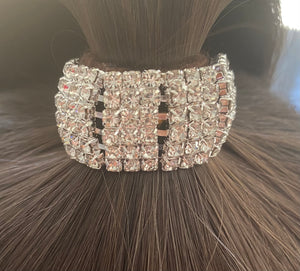 KySienn Curved Ponytail Cuff - Silver Rhinestone - Hair elastics - Back