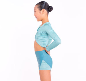 Pink Lemon Dancewear Shimmer Long Sleeved Crop - Crops - Back
