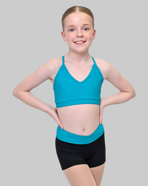Total Dance Studio Wear Personalised High Waisted Contrast Crossover Band Dance Shorts