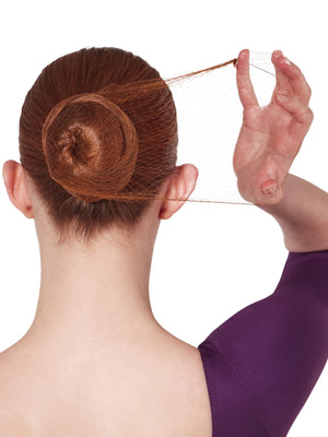 Bunheads Hair Nets Auburn - 3 Pack Fine Mesh Bun Nets - Back