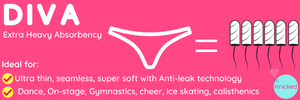 Knicked Period Dance Underwear ~ Dance Diva Heavy Absorbancy ~ Seamless with Anti-leak Technology - Period Underwear - View 6