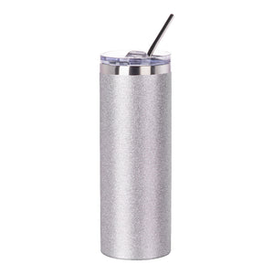 Mad Ally Glitter Skinny Tumbler with Straw - Glitter Tumbler with Straw - Side