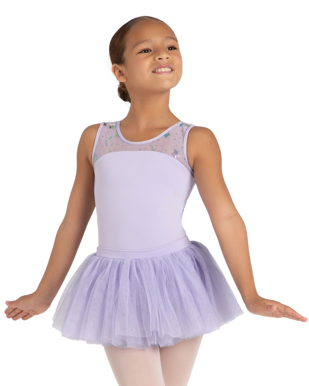 Capezio Twinkle Tutu Dress - Holographic Star Print Dance Costume - Close-up