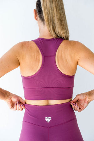 Diamond Active League Racer Crop - Grape - Back