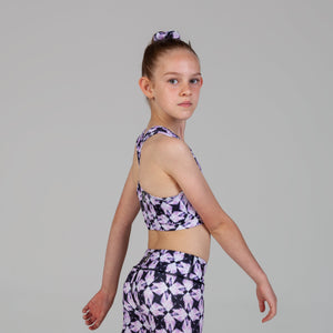 Scout Active Mila Eco Friendly Racer Back Crop Girls - Purple Diamond - Side