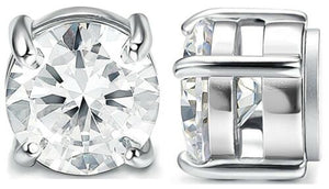 KySienn&Mad Ally Diamante Round Magnetic Earrings - Back