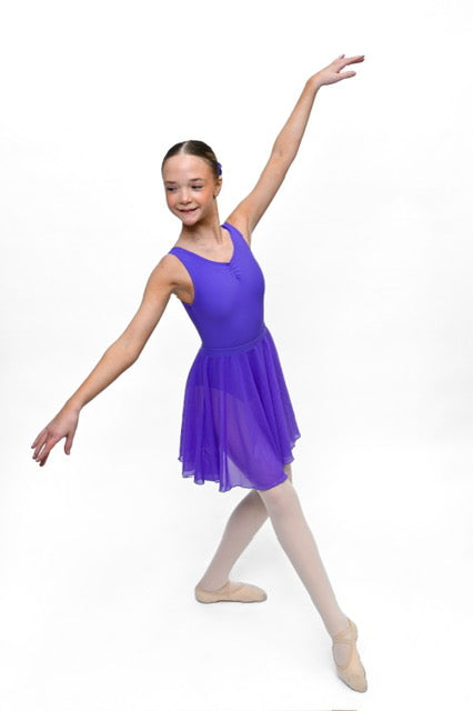 Total Dance Studio Wear Juliana Mesh Circle Knee Length Skirt - Girls Ballet Circle skirt - Back