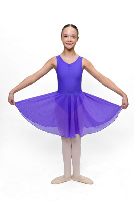 Total Dance Studio Wear Juliana Mesh Circle Knee Length Skirt - Girls Ballet Circle skirt