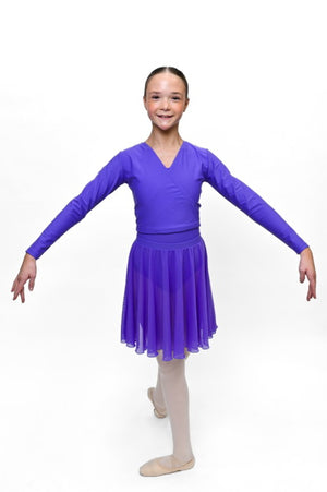 Total Dance Studio Wear Juliana Mesh Circle Knee Length Skirt - Girls Ballet Circle skirt - Side