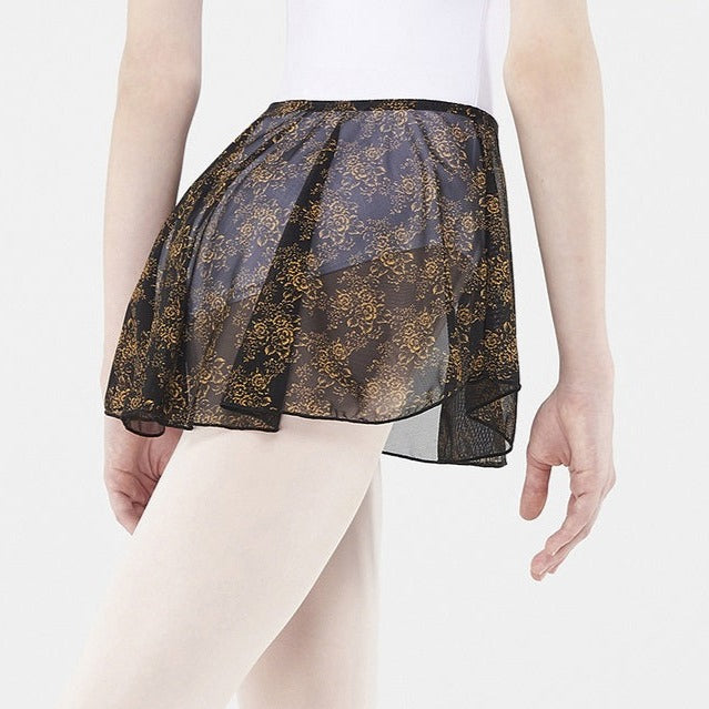 Wear Moi Amber Floral Skirt Adult - Black & Gold - Ballet Skirt