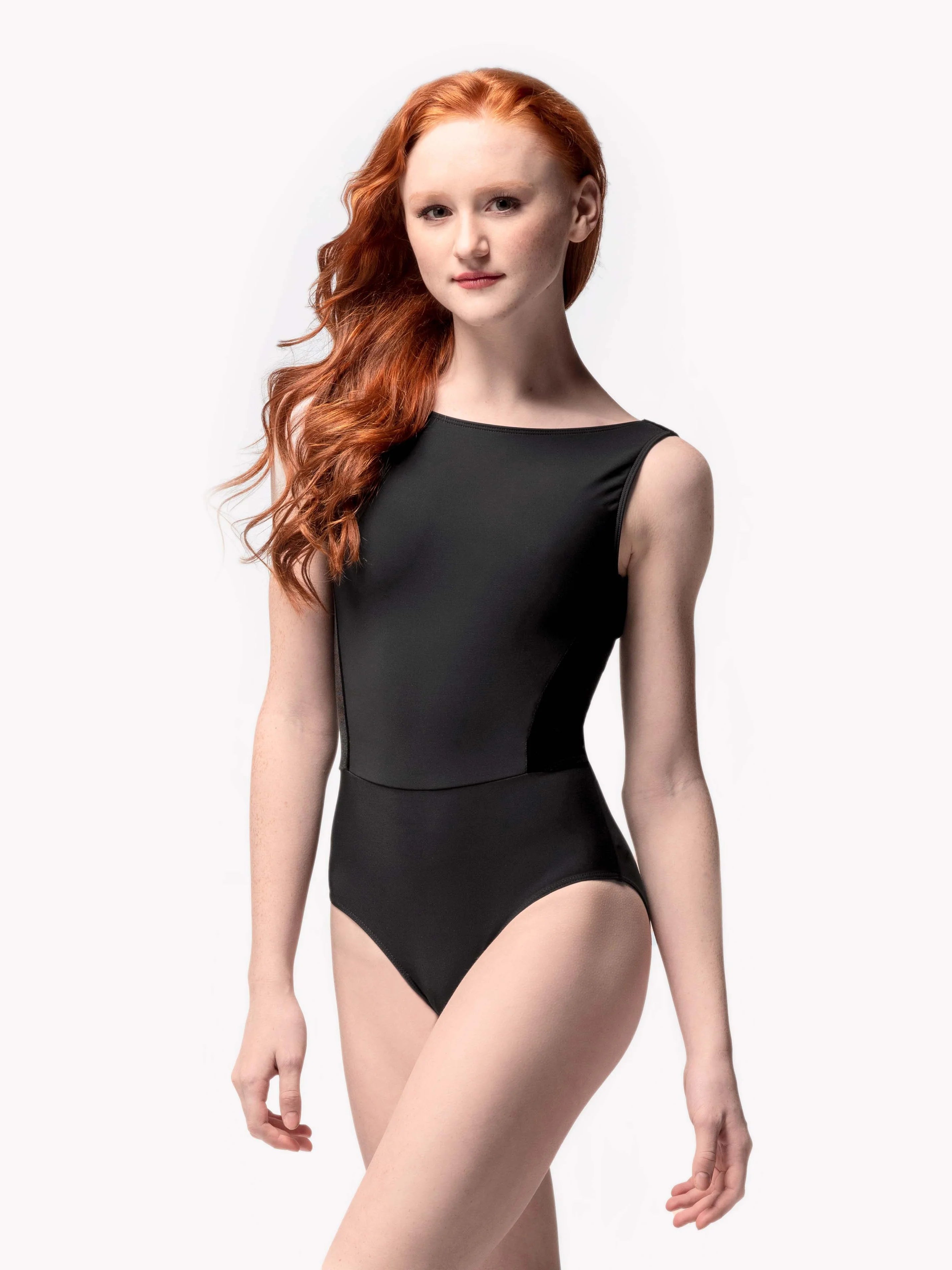 Eleve Dancewear Eleve Allison Boat Neck Velvet Leotard - Black - Leotards