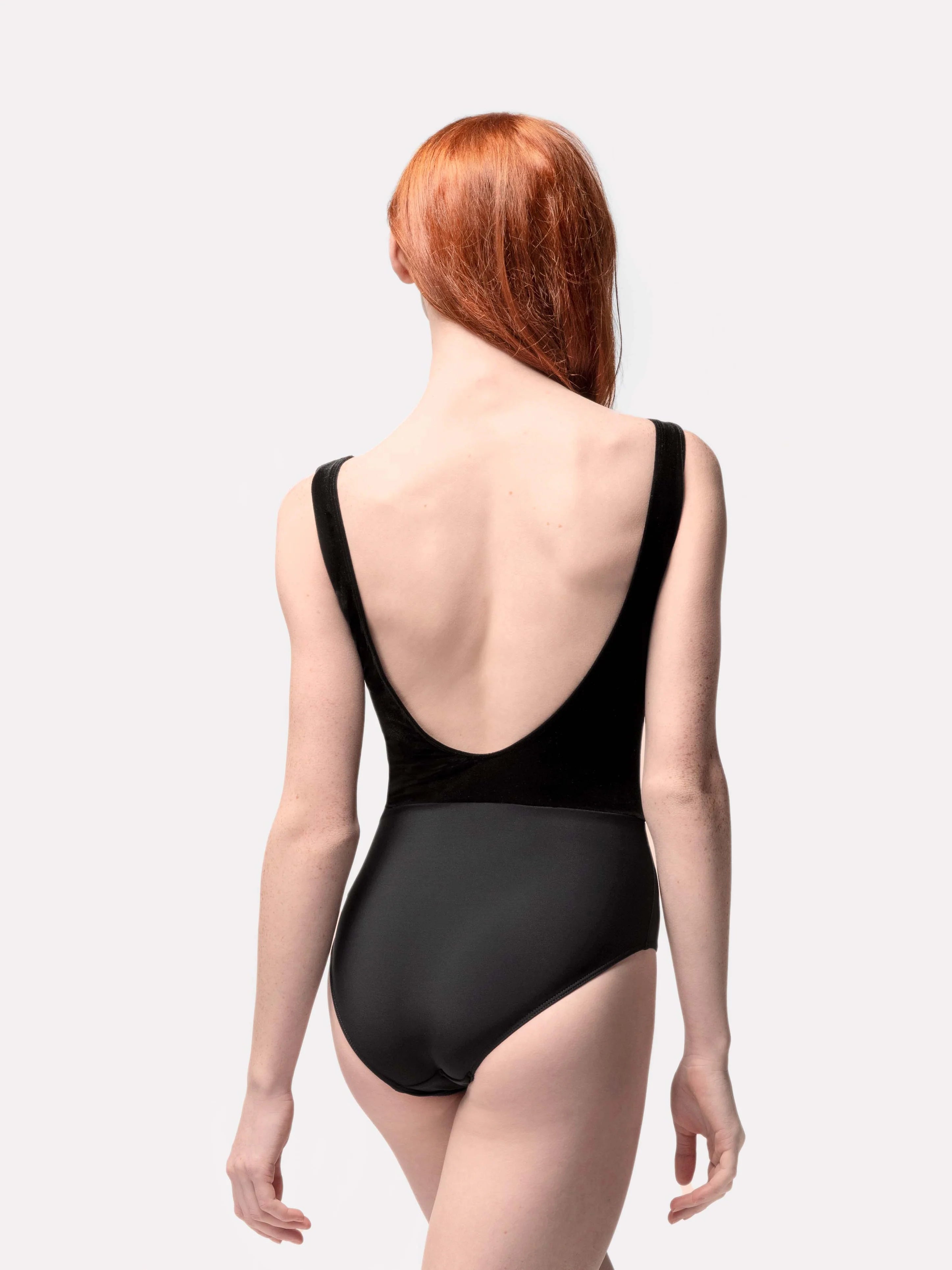 Eleve Dancewear Eleve Allison Boat Neck Velvet Leotard - Black - Leotards - Back