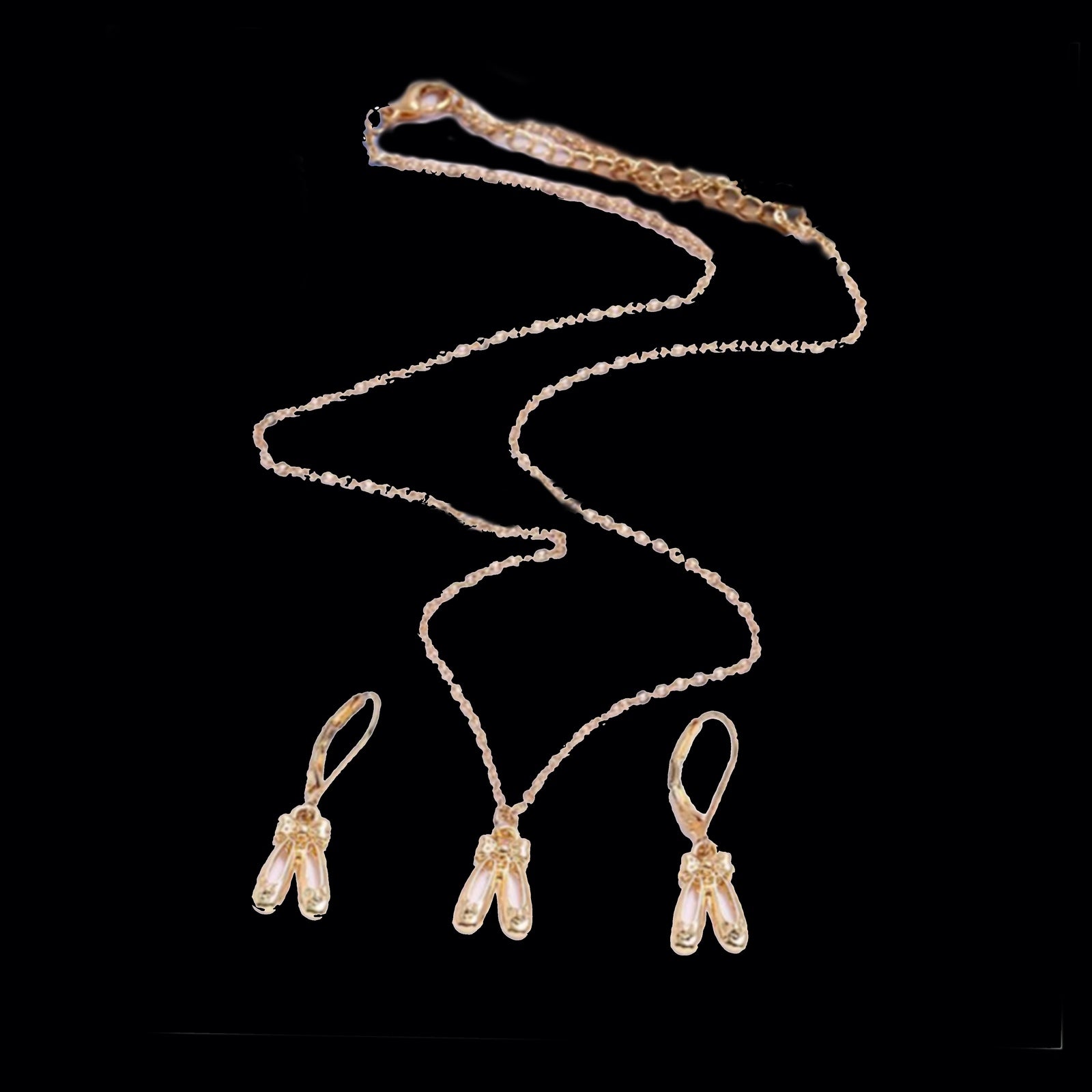 Mad Ally Ballet Shoe Jewellery Set - Side
