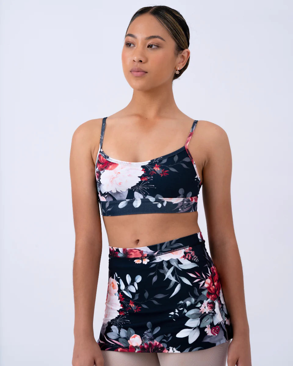 Claudia Dean Cindy Scoop Neck Adjustable Straps Crop Child & Adult - Mistletoe Print - Dance Crop top
