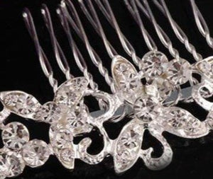 KySienn Celia - Rhinestone Hair Comb - Diamante Hair Accessory - Back