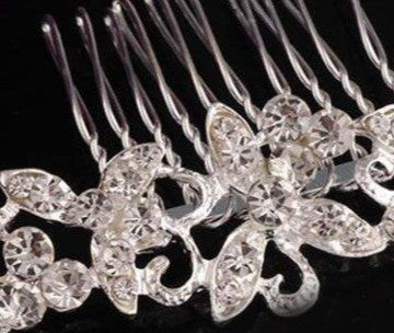 KySienn Celia - Rhinestone Hair Comb - Diamante Hair Accessory - Back