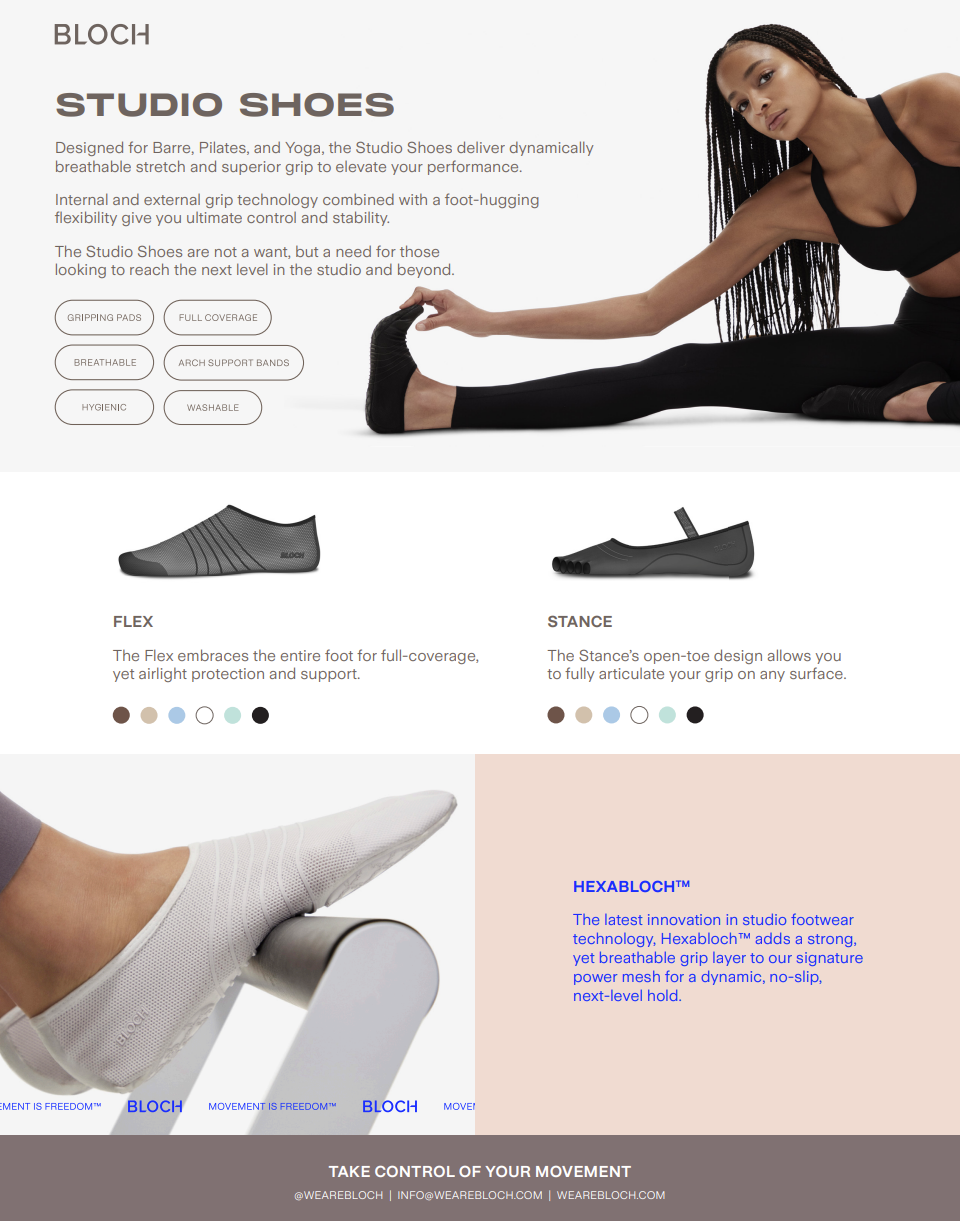 Bloch Flex - Studio Shoes - Barre Shoes - Side