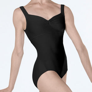 Wear Moi Galate Microfiber Pinch Front Tank Leotard Child & Adult - Black - Leotards - Back