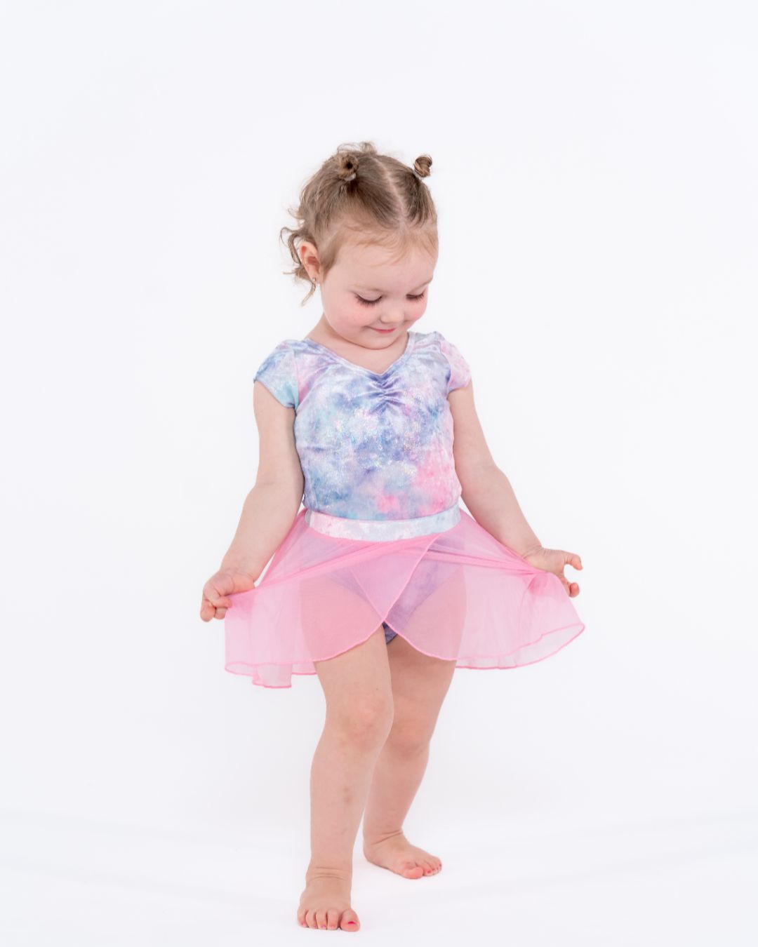 Pink Lemon Dancewear Lily Cross Over Pull on Pink Mesh Skirt - Pull on Ballet Skirts