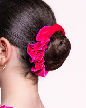 Pink Lemon Dancewear Glow Velvet Scrunchie - Scrunchies - Side