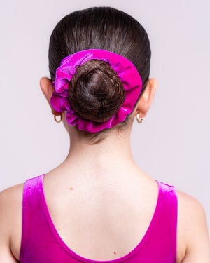 Pink Lemon Dancewear Glow Velvet Scrunchie - Scrunchies