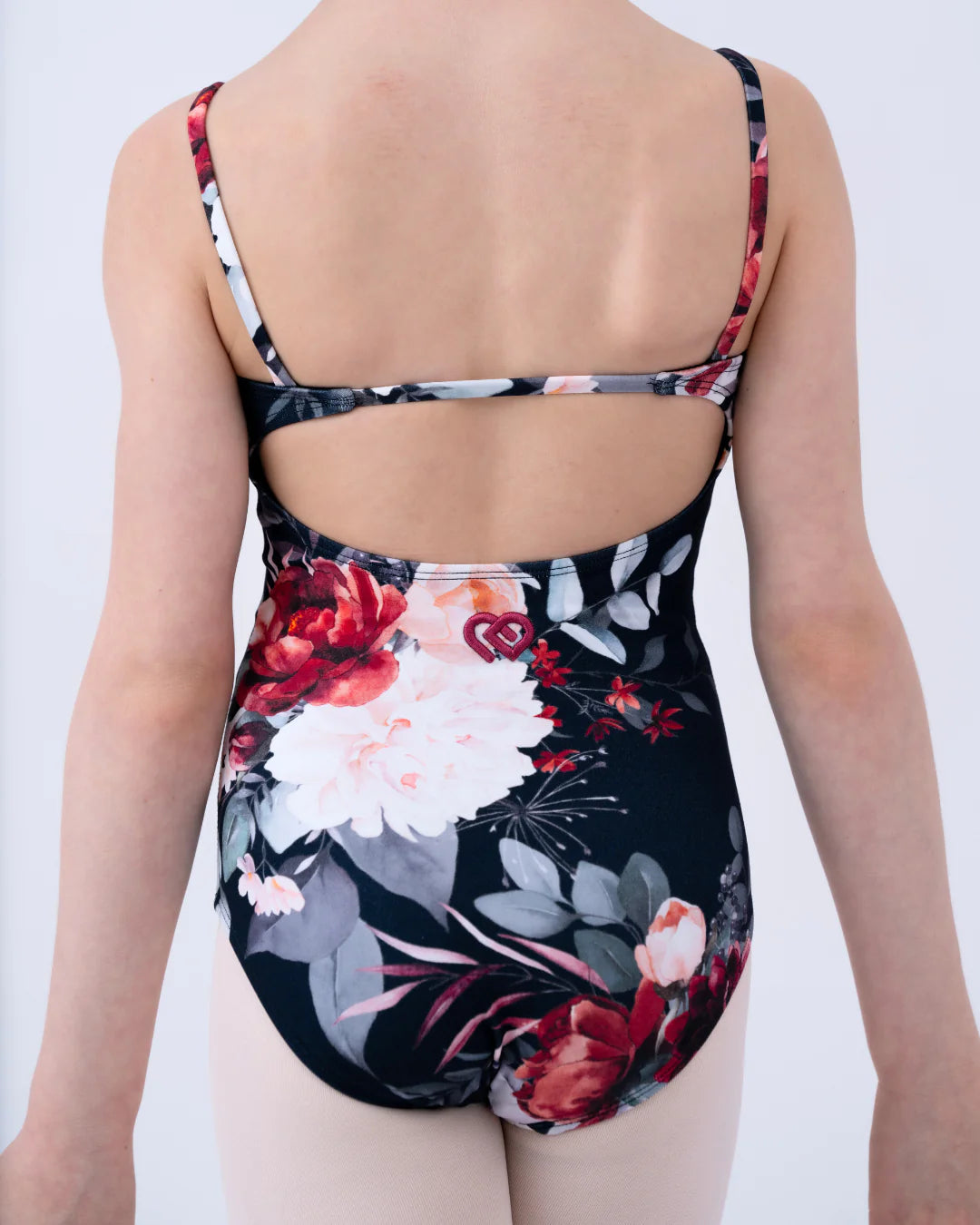 Claudia Dean Kitri Open Back Strap Support Child & Adult Leotard - Mistletoe Print - Leotards - Back