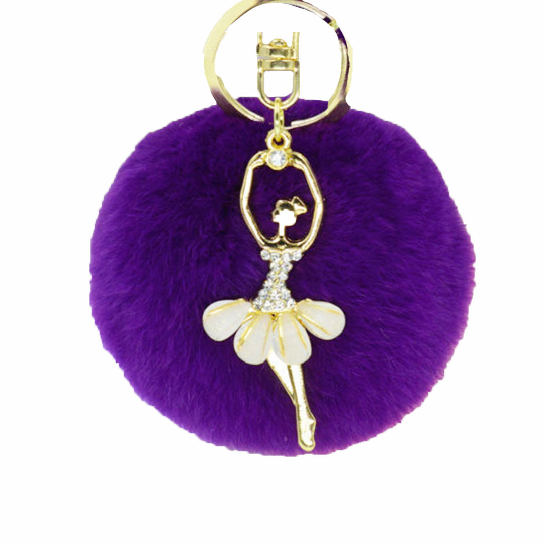 Made In China Ballerina Pom Pom Ball - Keyring - Ballerina Pom Pom keyring - Back