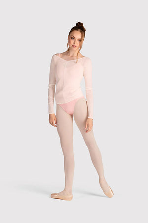 Bloch Kara Long Sleeve V Neck Knitted Warm Up top - Side