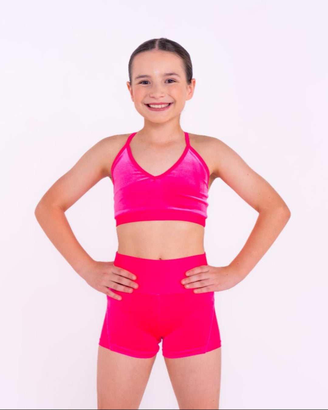 Pink Lemon Dancewear Kiki Velvet Crop Top - Crops