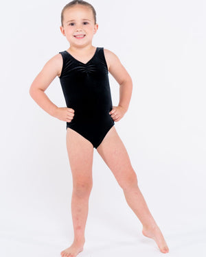 Pink Lemon Dancewear Lani Gathered Front Velvet Leotard - Leotards - View 8