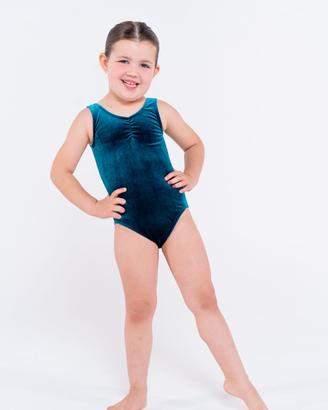 Pink Lemon Dancewear Lani Gathered Front Velvet Leotard - Leotards - View 12