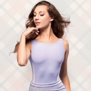Eleve Dancewear Allison Velvet Leotard - Classic Boat Neck with Wrap Back Panel - Lavender - Leotards - Side