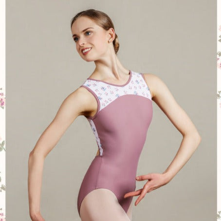 Sonata Dancewear Malar Round Neck Tank Leotard Adult - Sweet Florets - Leotards - Back