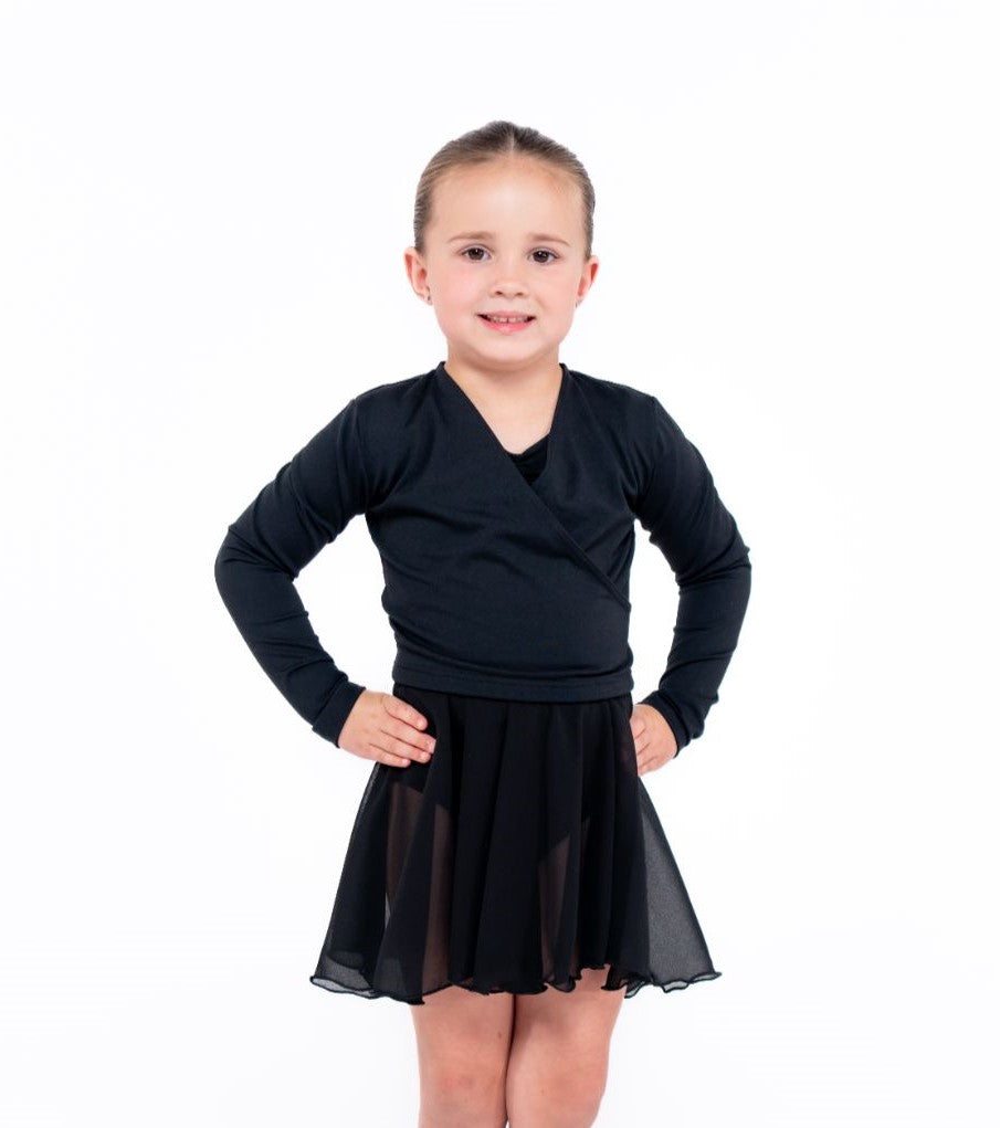 Total Dance Studio Wear Child's Pull-On Ballet Crossover Wrap Top - Close-up