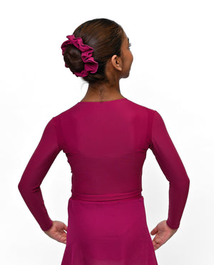 Total Dance Studio Wear Child's Pull-On Ballet Crossover Wrap Top - Detail