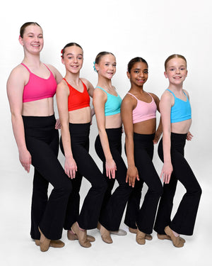 Total Dance Studio Wear High Waisted Flared Dance Pants - Stretch Compression - Leggings - Detail