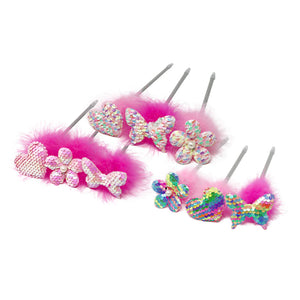 Pink Poppy Fluffy Assorted Sequin Pens