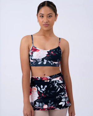 Claudia Dean Skort High Waisted Built in Bike Shorts Child & Adult - Mistletoe Print - Side