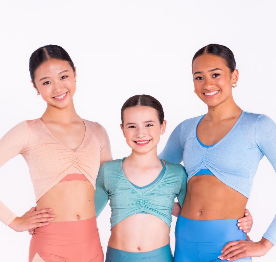 Pink Lemon Dancewear Shimmer Long Sleeved Crop - Crops - View 10