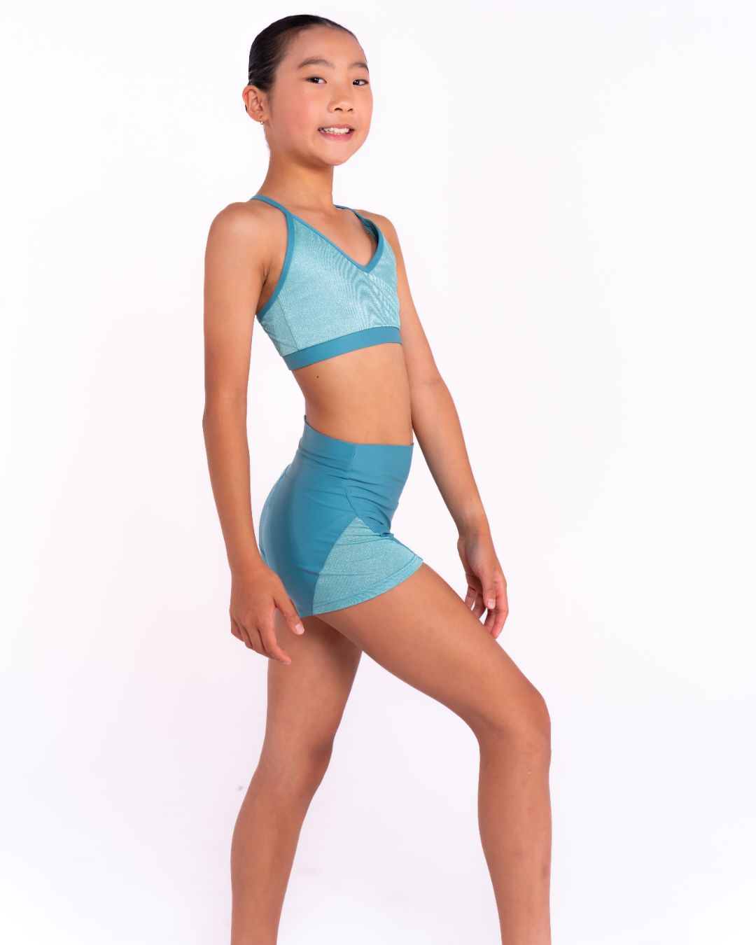 Pink Lemon Dancewear Shimmer Splice Shorts - View 10