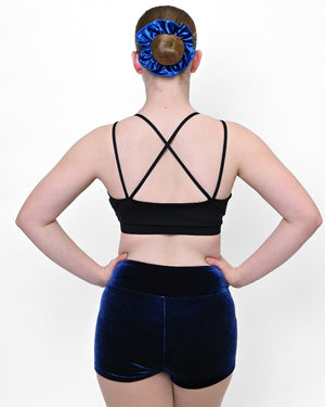 Total Dance Studio Wear Velvet High Waisted Dance Shorts - Side
