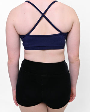 Total Dance Studio Wear Velvet High Waisted Dance Shorts - Detail