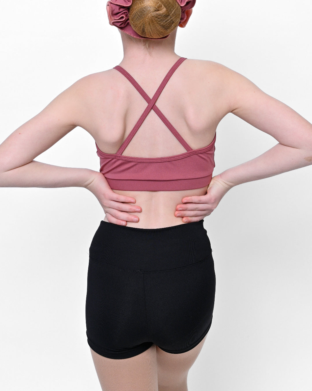 Total Dance Studio Wear Personalised High Waisted Contrast Crossover Band Dance Shorts - View 6